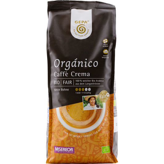 MISEREOR Bio Caffè Crema Organico (ganze Bohne, 500 g)